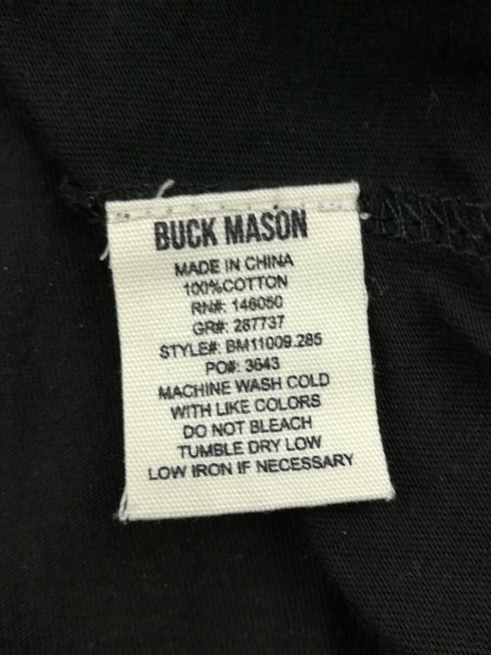 Buck Mason Shirt Henley Curved Hem Cotton Button Up Black Mens Medium - Picture 4 of 8